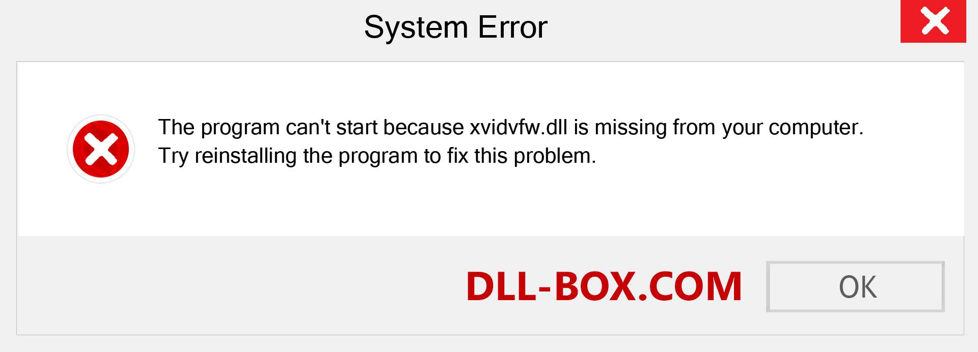  xvidvfw.dll file is missing?. Download for Windows 7, 8, 10 - Fix  xvidvfw dll Missing Error on Windows, photos, images